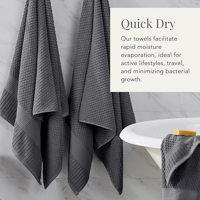 NY Loft 100% Cotton Hand Towel 6 Pack | Super Soft & Absorbent Quick-Dry Hand
