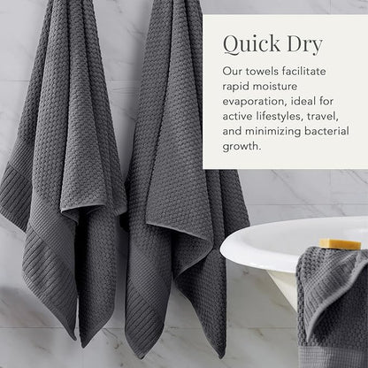 NY Loft 100% Cotton Hand Towel 6 Pack | Super Soft & Absorbent Quick-Dry Hand