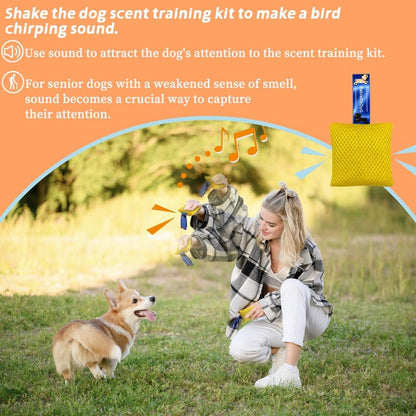 BabieDtOyG Dog Scent Training Kit with Squeaky Sound – Interactive Nose Work Toys for Dogs, Hide & Seek Scent Games | Mental Stimulation, Anxiety Relief & Obedience Training for All Ages (Yellow)
