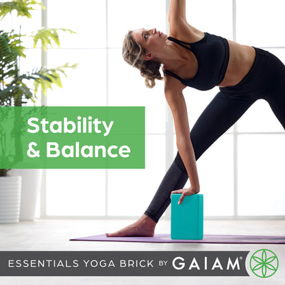 Gaiam Essentials Yoga Brick EVA Foam Block Accessories for Yoga, Meditation, Pilates, Stretching - 2 Pack
