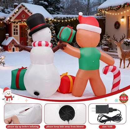 Inflatable Decoration for Inflatable Decoration in Outdoor Courtyards, Indoor Gardens, and Lawns (Gingerbread Snowman)