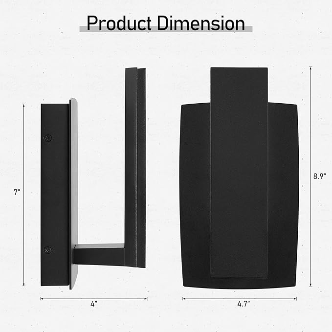 LamQee Modern Outdoor Wall Lights for House LED Integrated, Aluminum Outdoor Porch Light Fixture Wall Mount, 3000K 10W Exterior Wall Sconce Lighting Patio Front Door Garage Indoor, Matte Black