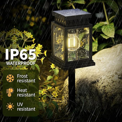 Solar Pathway Lights Outdoor for Pathway Garden Yard Patio Driveway, Solar Walkway Lights Auto On/Off, Warm White, Up to 8H Lighting (8 Pack)
