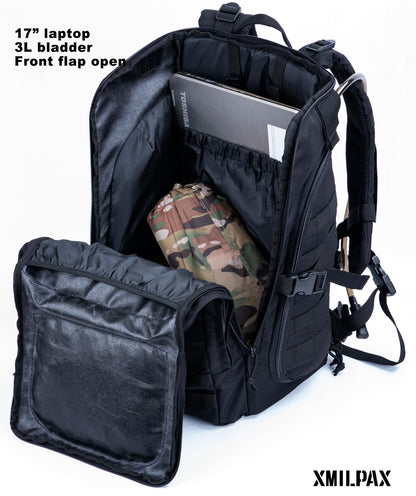 XMILPAX 35L Tactical Backpack Military Rucksack MOLLE Quick-Access Flap EDC Pack for Hiking Camping Travel Work Bugout Emergency