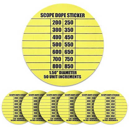 75 Scope DOPE Stickers for Long Range Shooting -Fits Most Rifle Scope Caps
