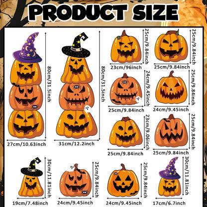 Amyhill 12 Pcs Halloween Pumpkin Yard Signs for Outdoor Spooky Ghost Jack O 16 Pcs Pumpkin with Witch Hats Lawn Stakes Trick or Treat Yard Decorations for Halloween Garden Stack Prop Home Party Decor