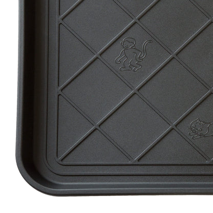 All-Weather Boot Tray - Water-Resistant Plastic Mud Pan, Pet Food Tray, and Outdoor or Indoor Shoe Mat for Entryway by Stalwart (Black)