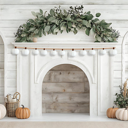 12-Pack Fall Crochet Pumpkins Handmade Fall Decor Set with 2.36, 3.15, 4inch Sizes Knit Pumpkins Farmhouse Thanksgiving Table Centerpiece, Halloween Decorations (White)