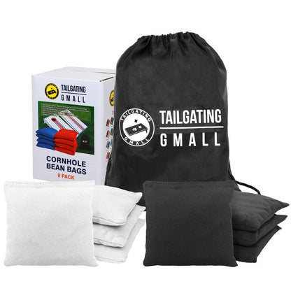 Tailgating Gmall Cornhole Bags Set of 8 Regulation Professional Corn Hole Bean Bags Weather Resistant for Tossing Adults Yard Game (8, Black&White)