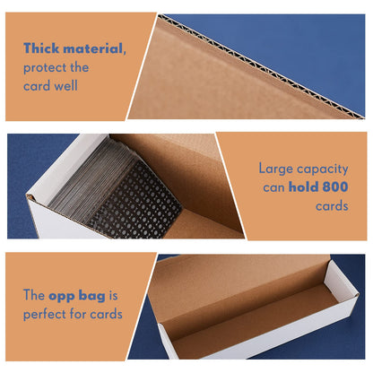 Sepamoon 6 Pack 800 Count Trading Card Storage Box Trading Organizer Game Sport Cardboard Box Collectible for Baseball Football Basketball Card Storage Protection (15 x 3 x 4-1/8 Inch)