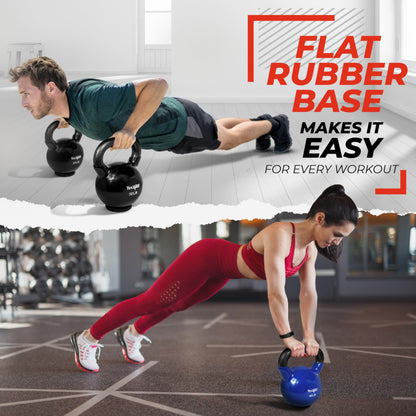Yes4All Kettlebells Rubber Base, Kettlebell Set for Women, Strength Training Kettlebells Weights (10-65 lbs)
