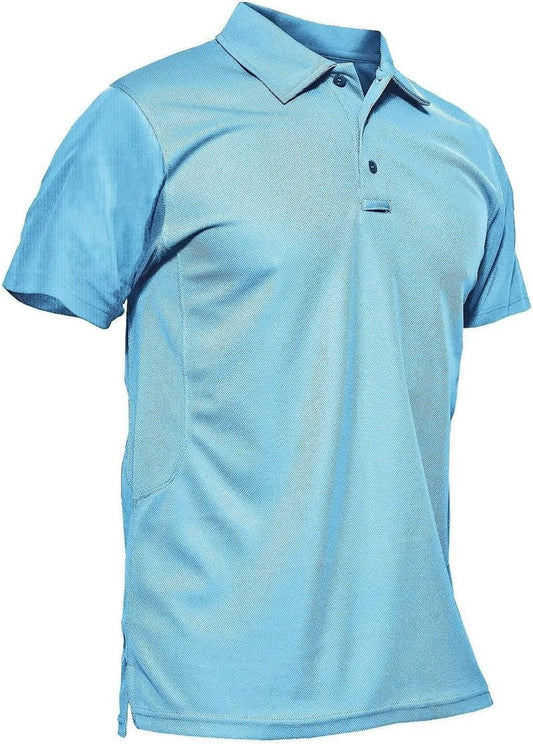 MAGCOMSEN Men's Quick Dry Tactical Polo Shirt - Short Sleeve Pique Jersey for Golf & Outdoor Activities