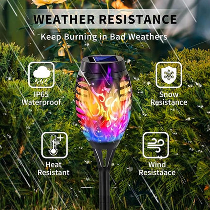Swingers Solar Lights Outdoor,Halloween Solar Torch Lights with Flickering Flame,Waterproof Outdoor Garden Lights for Outside Patio Pathway Yard Decorations(8, Multicolor)