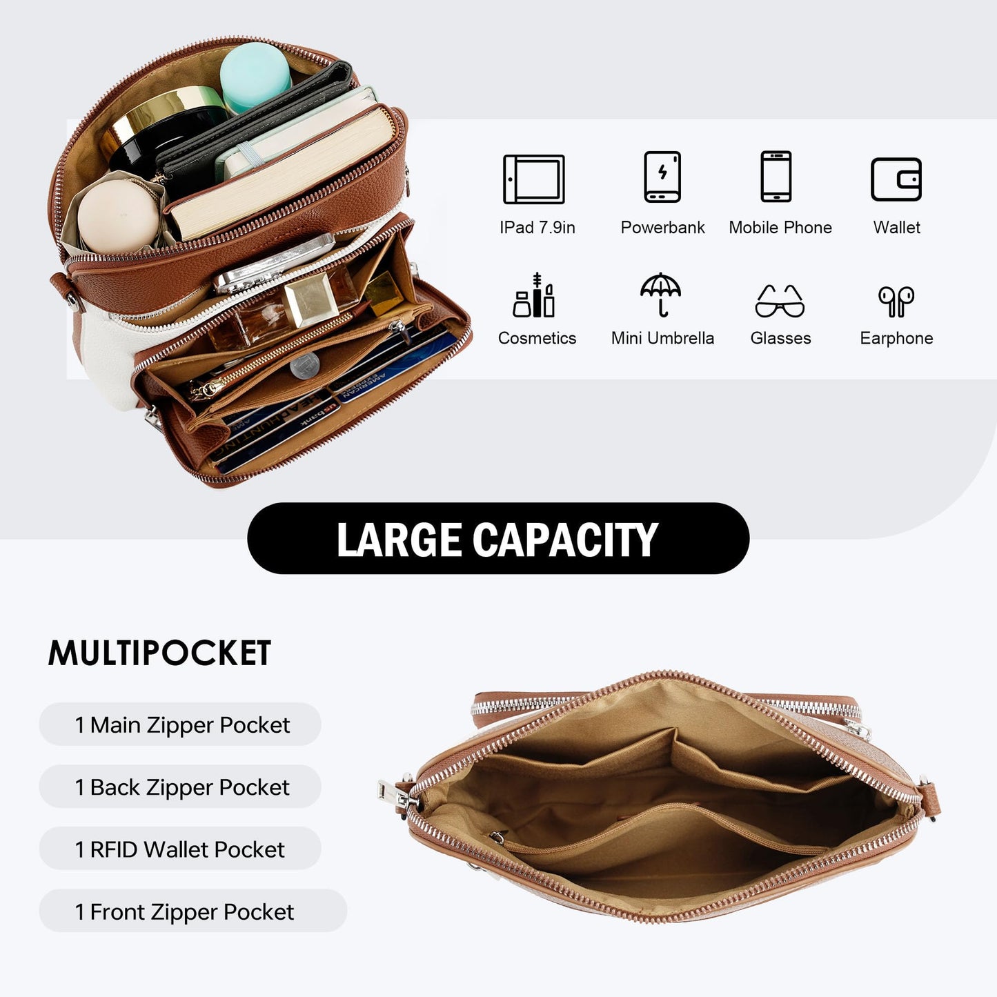 Goinsound Crossbody Purses for Women Small Crossbody Bags for Women with Built in RFID Wallet