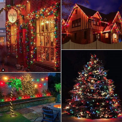 Minetom Multicolor C7 LED Christmas Lights Outdoor, 50FT Colorful String Lights with 50+2 Plastic Bulbs, Traditional Hanging Holiday Lights for Commercial Tree Patio Fence Roofline Xmas Decorations