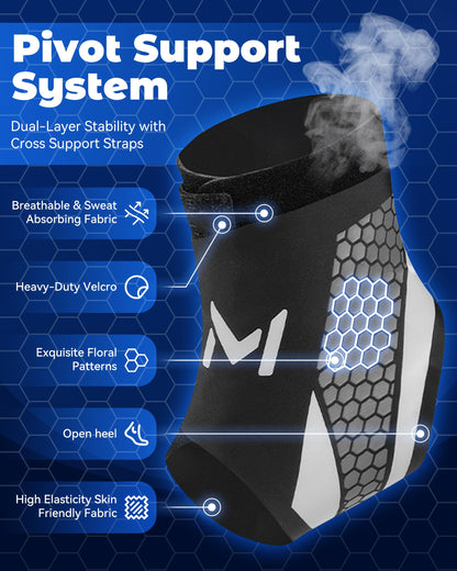 Ankle Brace for Men Women, Adjustable Stabilizer for Sprained Ankle Support, Breathable Low-Profile Lace Up Brace with Straps to Prevent Rolling, for Basketball Running & Sports (Purple*2)
