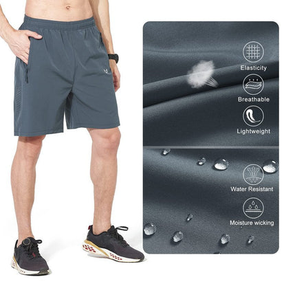 NORTHYARD Men's Athletic Running Shorts Gym Workout 7"/9"/5" Quick Dry Lightweight Sports Basketball Tennis 3 Zipper Pockets COOLGREY XL