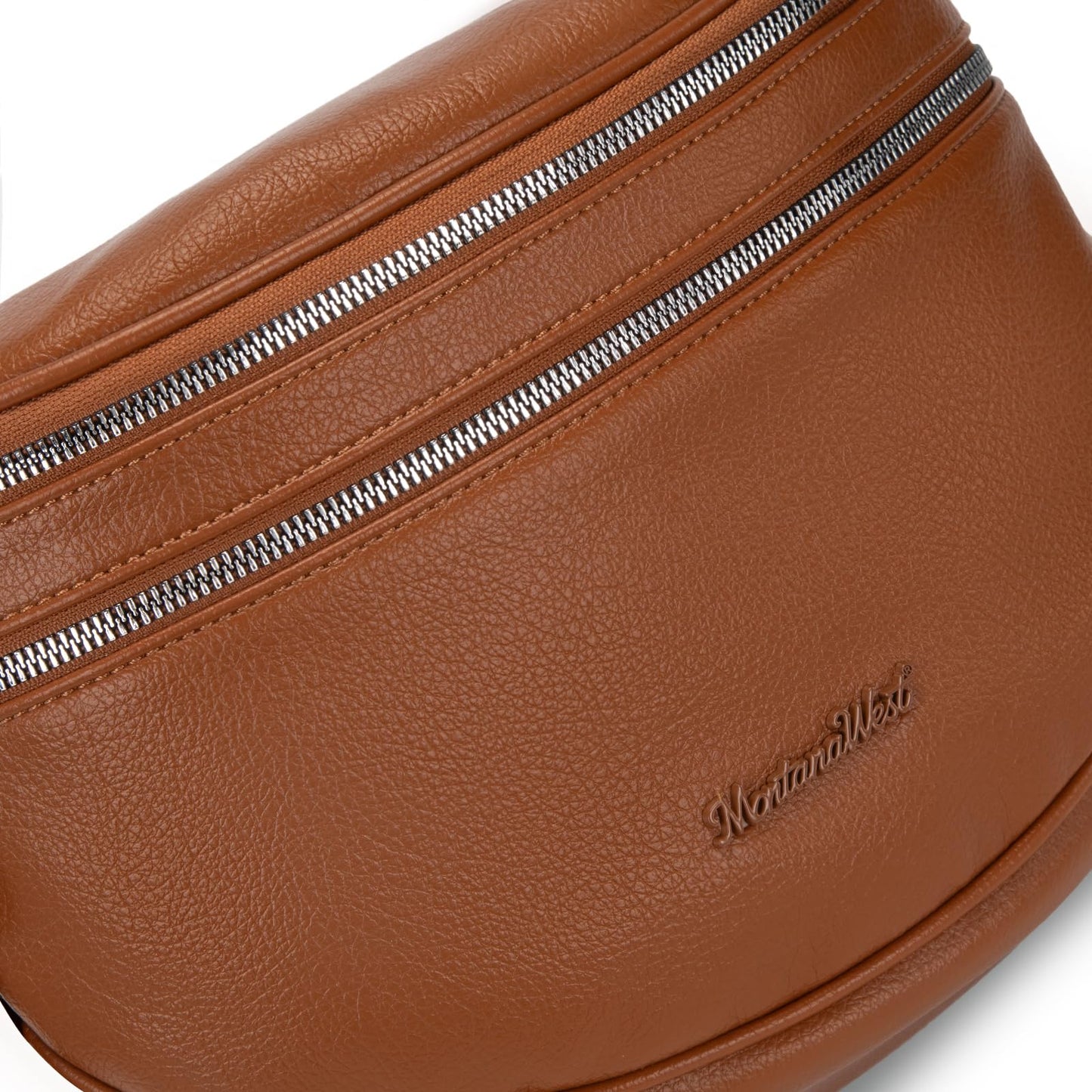 Montana West Crossbody Bags for Women Large Bum Bag Vegan Leather Purse with Adjustable Wide Strap and Coin Purse, MWC-HB-638-BR