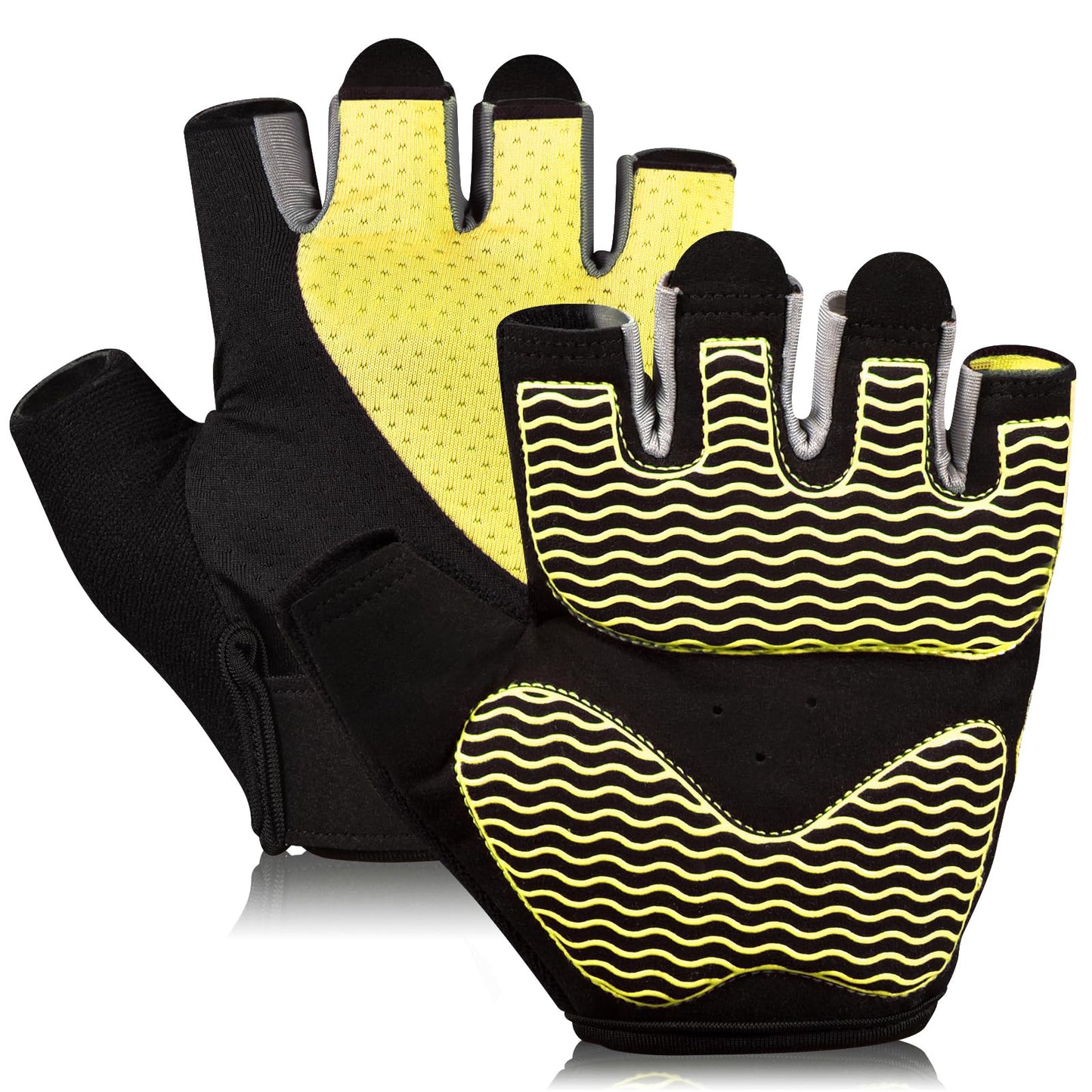 Sunnex Gym Gloves - Fingerless, Breathable Workout Gloves for Weightlifting, Cycling & More