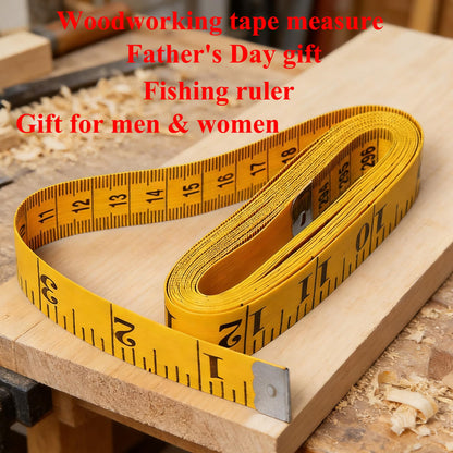 Soft Tape Measure Double Scale Measuring Tape Body Sewing Flexible Tailor Craft Vinyl Ruler for Weight Loss Medical Body Measurement, Has Centimetre Scale on Reverse Side (2pcs Yellow-60 inch)