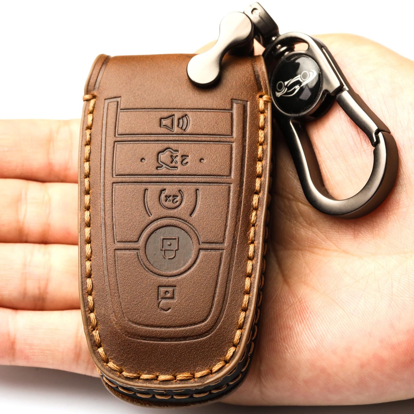 APEKUU Car Key Fob Cover, Soft Full Protection Key Case Shell Compatible with Ford Smart Key 3 4 5 Buttons Protector (A-Brown) …