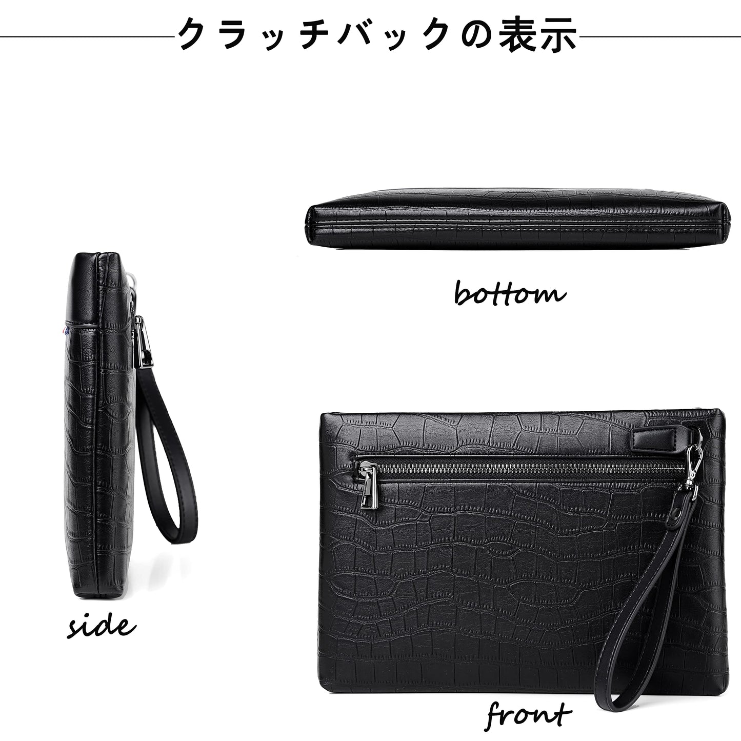 FSD.WG Mens Clutch Bag Man Purse Handbag 12 inches Large Hand Bag Big Clutch Wallet