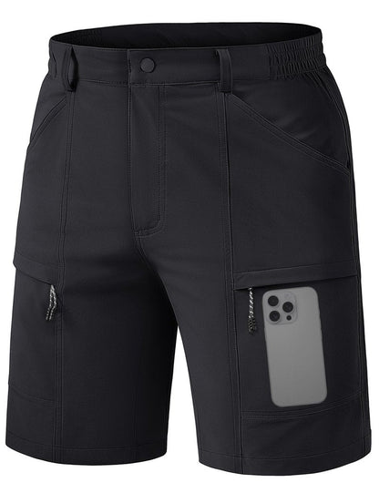 TACVASEN Men's Hiking Cargo Shorts Quick Dry Lightweight Shorts with Zipper Pockets for Casual Golf Travel Work Black 32