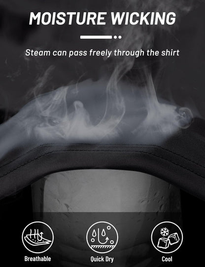 TACVASEN Long Sleeve Shirts for Men Lightweight Hoodie Men Dry Fit Active Hooded Shirts Sun Protection Hoodies SPF Tee Black L