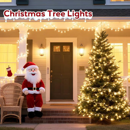 Hishine Outdoor Christmas Lights 164FT 1000LED, String Lights Indoor 8 Modes Waterproof Plug in Christmas Tree Light for Holiday, Warm White