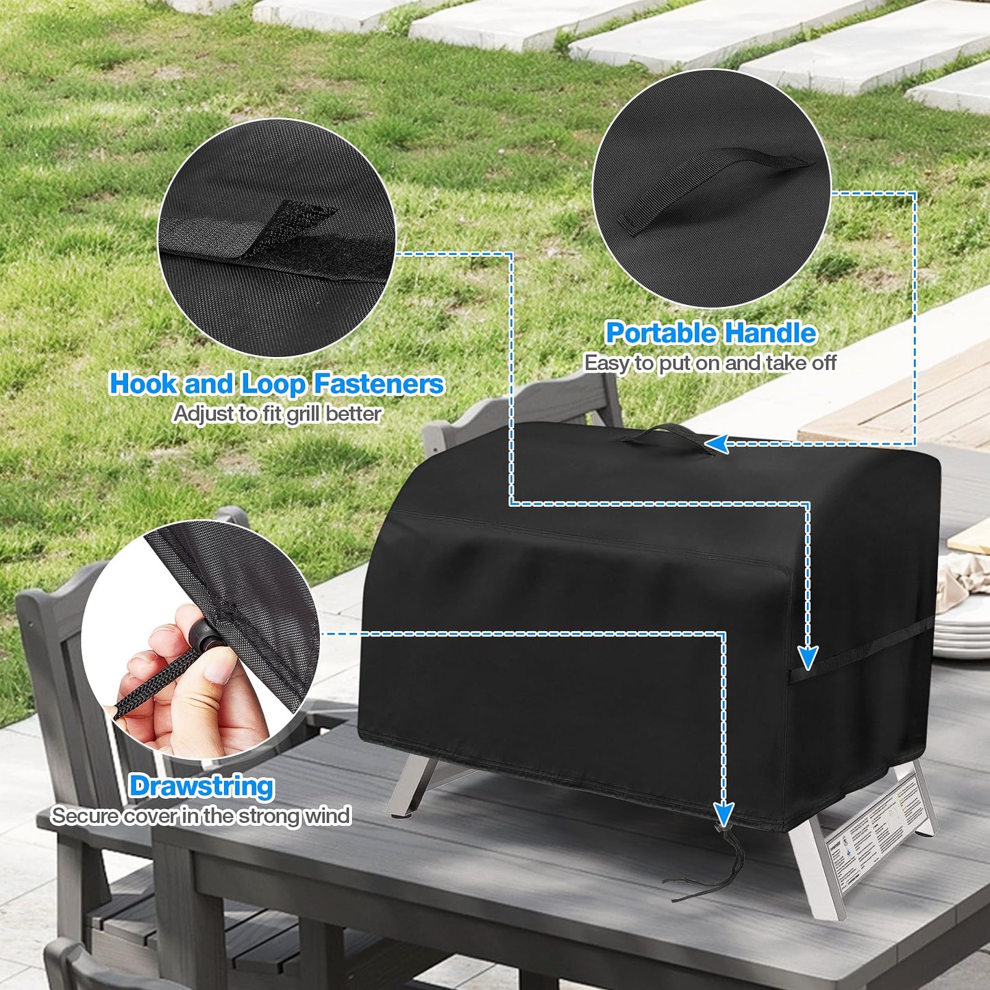 Jungda Grill Cover for Char Broil Grill2Go X200 Portable Propane Gas Grill, Waterproof Small Table Top BBQ Grill Cover, Heavy Duty 600D Outdoor Tabletop Grill Cover