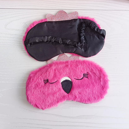Cute Animal Sleeping Mask Soft Plush Blindfold Cute Rabbit Panda Koala Eye Cover Eyeshade for Kids Teens Girls Women (Flamingo)