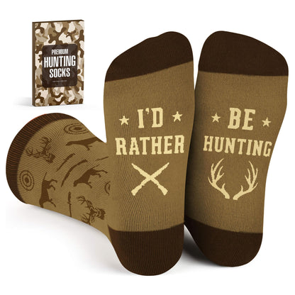 VICRAZY Father's Day Gifts - Unique Hunting Gifts for Men, Christmas Presents for Hunters, Deer & Duck Hunting Gear, Comfortable and Funny Socks, Perfect Stocking Stuffers & Mens Presents
