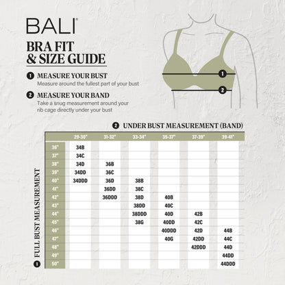 Bali Women's One Smooth U Posture Boost W/Eversmooth Back Underwire Bra, Nude, 40D