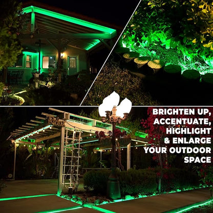 WYZworks 576LEDs 50ft LED Outside Rope Lights, Outdoor ETL Certified Waterproof Permanent 360 Degree Light Emitting, Flexible Tube, Connectable, Christmas Palm Tree Exterior Landscape, Green