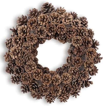 Fall Wreaths for Front Door 18 Inch Pine Cone Wreath for All Seasons, Fall Door Wreath for Home Decor, Farmhouse Wall Porch Window Door Decoration for Thanksgiving Christmas Celebration