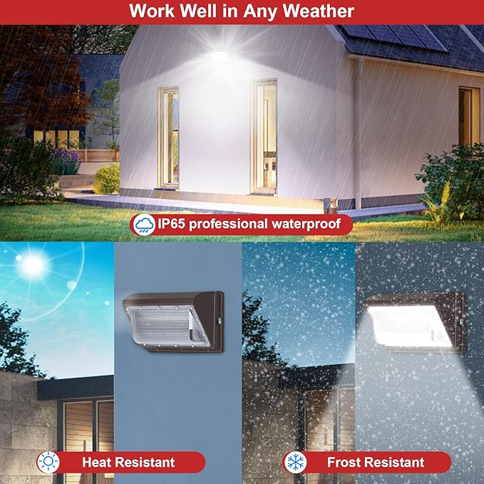 120W LED Wall Pack Lights, Extremely Bright Commercial Outdoor Wallpack, 5000K Daylight IP65 Waterproof Wall Light Exterior Security Lighting for Garage Backyard Parking Lot ﻿