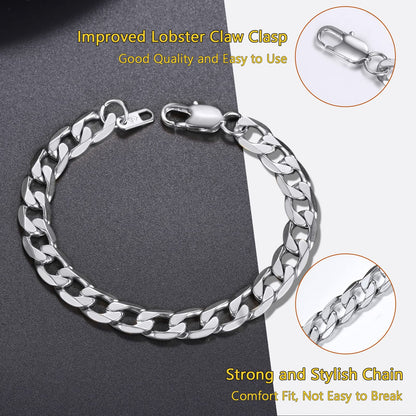PROSTEEL Stainless Steel Chain Bracelets Trendy Layering Curb Chain Cuban Link Minimalist Bracelet Men Jewelry