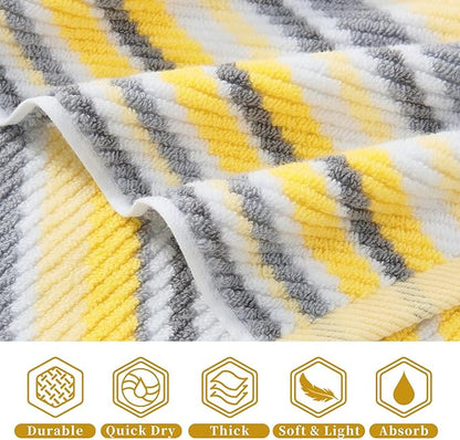 Yellow Striped Washcloths 6PC