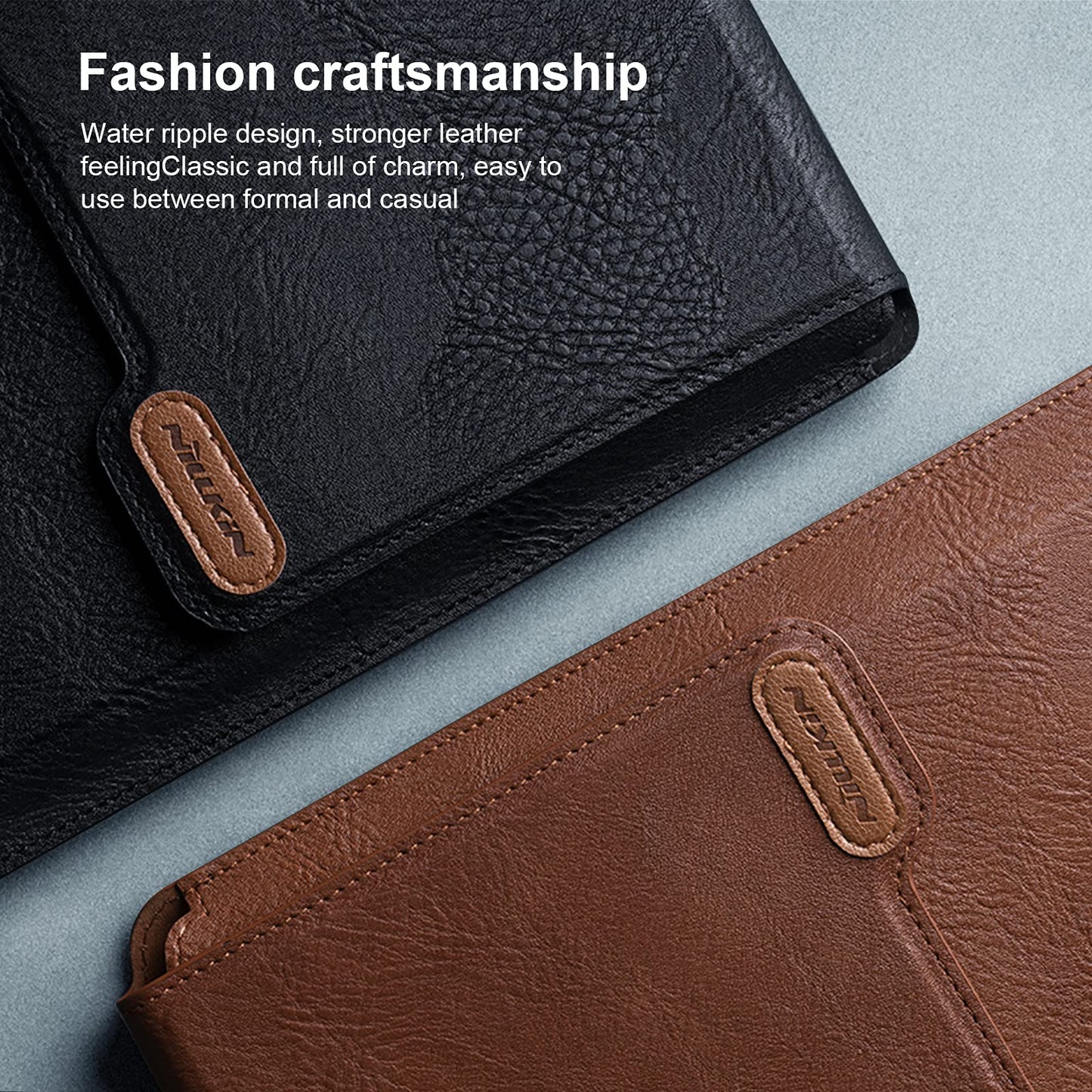 Nillkin Laptop Sleeve 15.6 inch, MacBook Sleeve with Adjustable Stand & Mouse Pad, 2 Stand Modes, 15 inch Laptop Case, Slim MacBook Accessories for Samsung/Surface/Chromebook/HP 13-15.6 inch, Brown