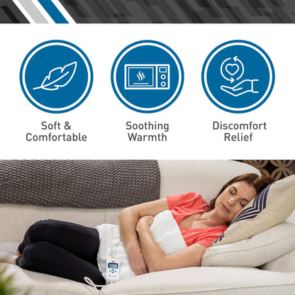 BodyMed Digital Moist Heating Pad with Auto Shut Off Heating Pad for Neck and Shoulders, Back Pain and Muscle Discomfort Relief - 14 x 27 Inch, White