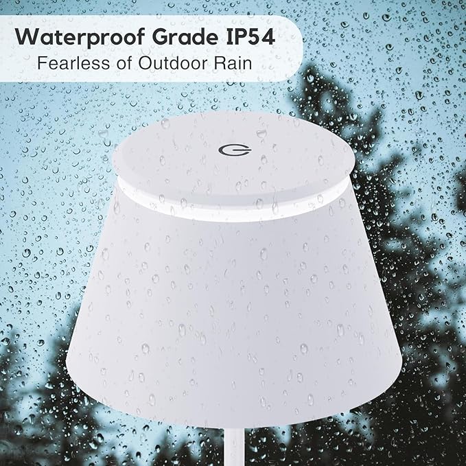 Cordless Table Lamp Rechargeable Set of 2,Battery Operated Desk Lamp 5000mAh,Waterproof Touch Dimmable Light with Remote,3 Color Stepless Dimming Up,for Bedroom/Office/Bars/Camping. (White)