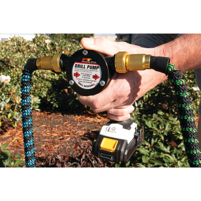 Performance Tool W1143 Liquid Transfer Pump for Corded/Cordless Drills - 225 GPH, 3/4-Inch Max Hose Diameter, Self-Priming, Corrosion-Resistant Shaft