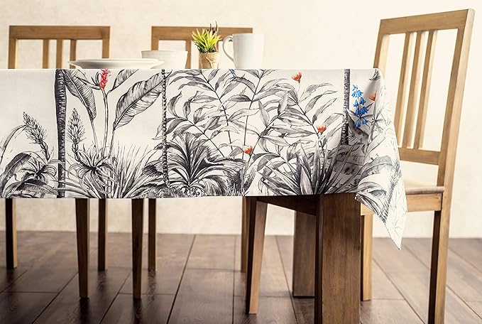 Maison d' Hermine Table Cloth Rectangle Table 100% Cotton 70 x 90 Inches Fall Tablecloth Reusable Everyday Use for Thanksgiving Christmas Decorations Dining Farmhouse Party (Amazonia)
