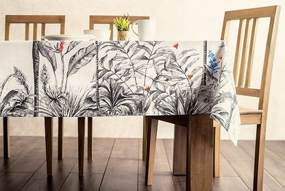 Maison d' Hermine Table Cloth Rectangle Table 100% Cotton 70 x 90 Inches Fall Tablecloth Reusable Everyday Use for Thanksgiving Christmas Decorations Dining Farmhouse Party (Amazonia)