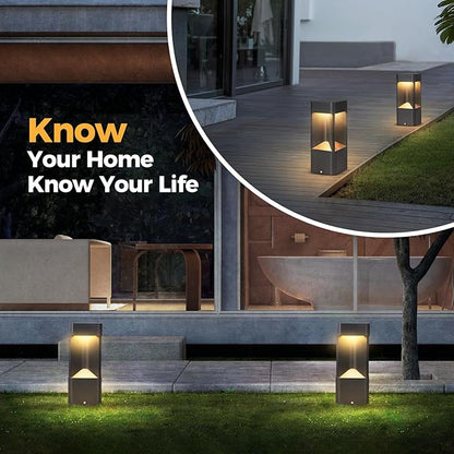 3000K Pathway Lights Black Landscape Path Light Outdoor Waterproof Garden Floor Lamp Modern Walkway Lights LED Warm Light Bollard Lighting Hardwired Aluminum Lawn Post Lights for Entrance Patio Porch