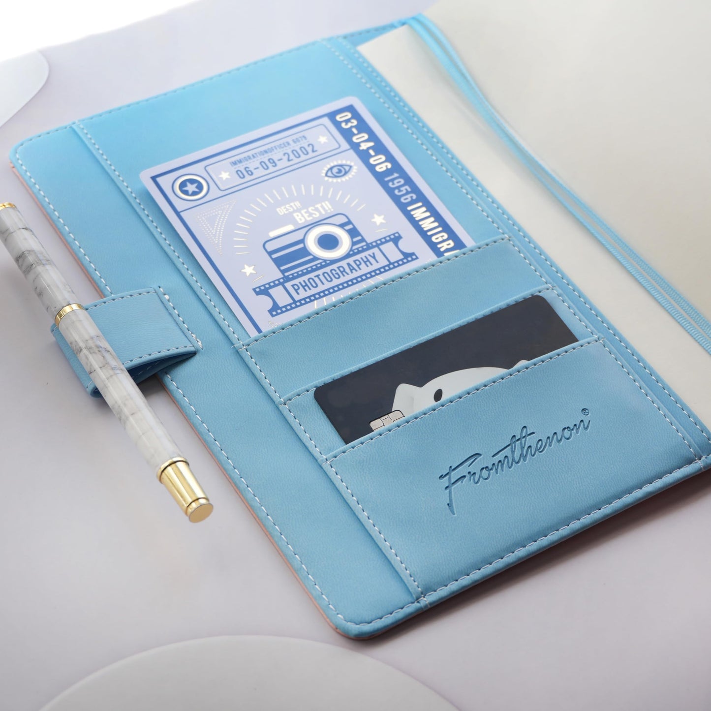 Fromthenon A5 PU Faux Leather Cover for Notebook Planners, Refillable Planner Case [Cover Only] (Pink)