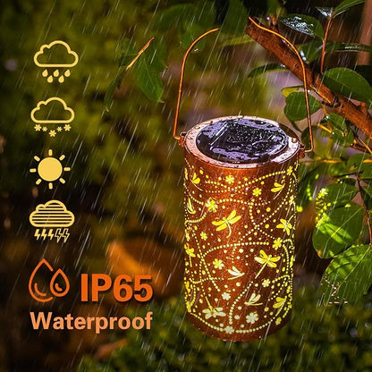 Dragonfly Solar Lanterns Outdoor Waterproof Hanging Solar Lights Dragonfly Gifts for Women Men Metal Decorative LED Dragonfly Lanterns for Garden Decor,Yard,Patio,Lawn,Tabletop,Pathway,Landscape
