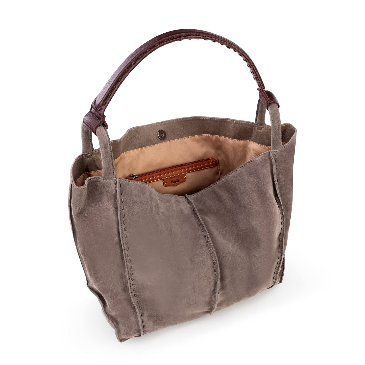 The Sak Los Feliz Large Tote Bag - Premium Leather Handbag With Stylish Design For Everyday, Travel, Beach Bag - Roomy, Durable, Lined Purse With Shoulder Bag Strap, Zipper Pocket