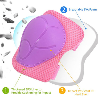 Kids Protective Gear, Knee Pads Elbow Pads with Wrist Guards for Roller Skating Cycling Skateboard Bike Scooter Rollerblade Safety Gear for Kids 2-7 Years Old