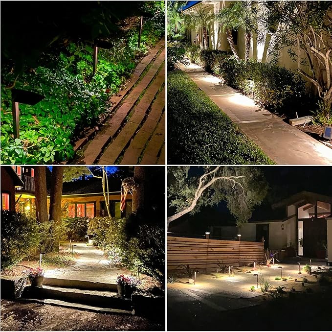 Equinox Outdoor Low Voltage Landscape Lighting 0.6W LED 3100K Warm White Metal 12V Pathway Lights Charcoal Brown Kits with Connector and Stake (1Pack)